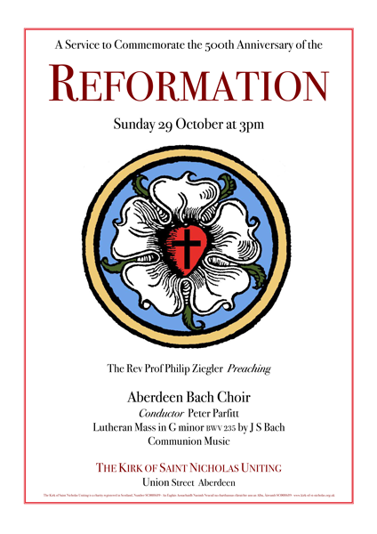 Reformation 500 Poster Sunday 29 October 2017 St Nicholas Kirk Aberdeen