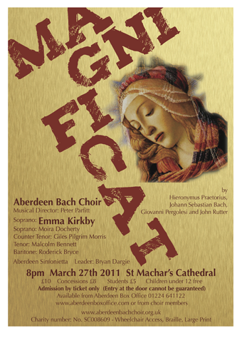 Aberdeen Bach Choir Magnificat 5 December 2010 - poster